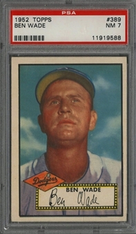 1952 Topps #389 Ben Wade - PSA NM 7